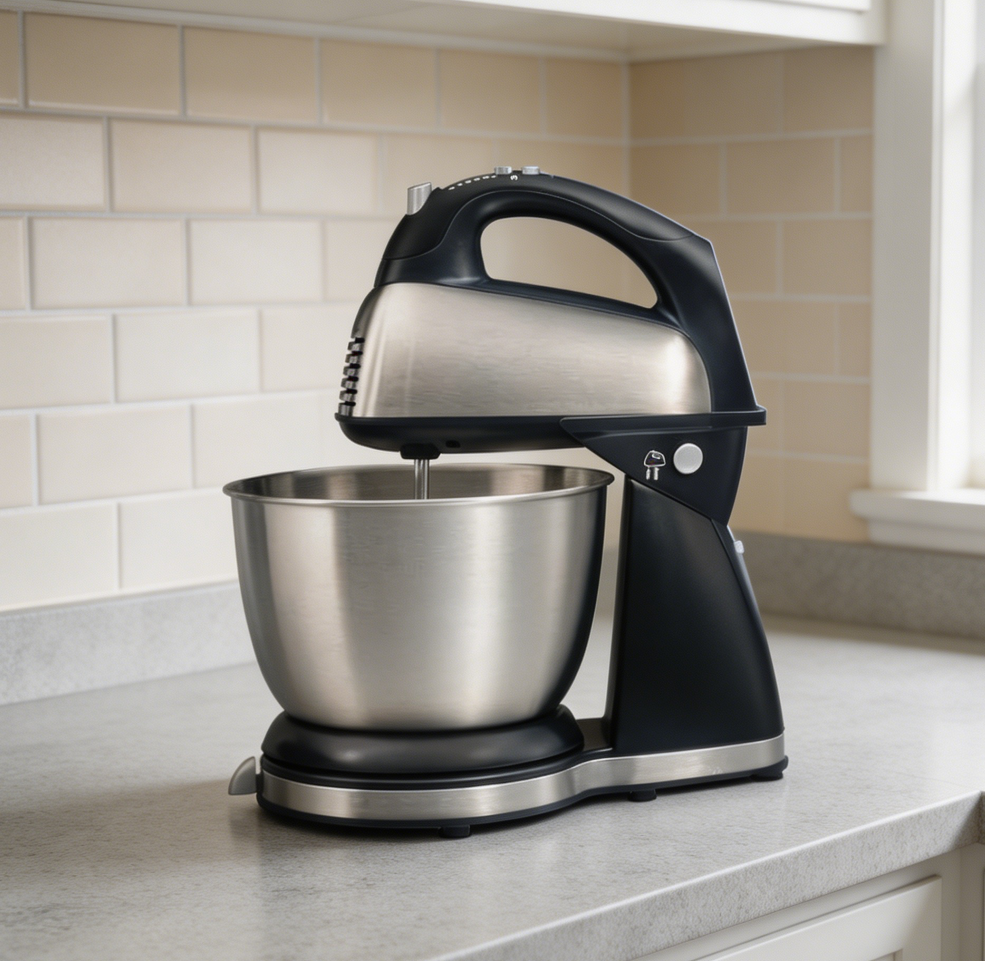 4-Qt Stand and Hand Mixer 6-Speed Black/Stainless